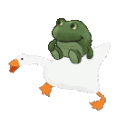 [Just a frog riding his goose...]