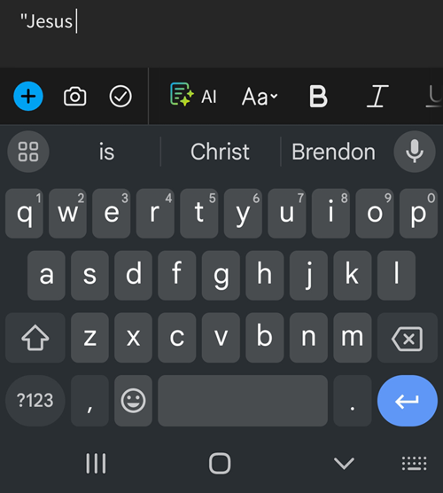 JESUS IS CHRIST, BRENDON.